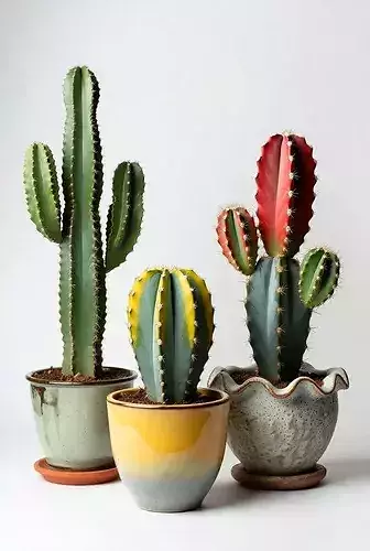 Euphorbia Cowboy Cactus Set 3D Model