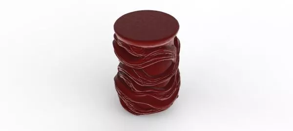 Bold Red Glossy Vase with Organic Flow Texture 3D print model