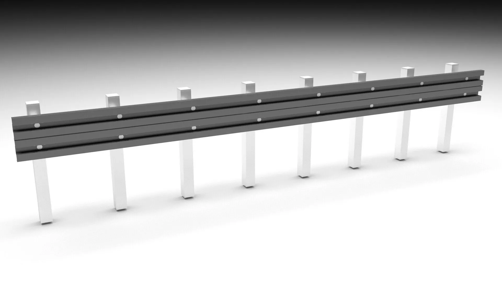 Crash Barrier Safety Fence 3D model