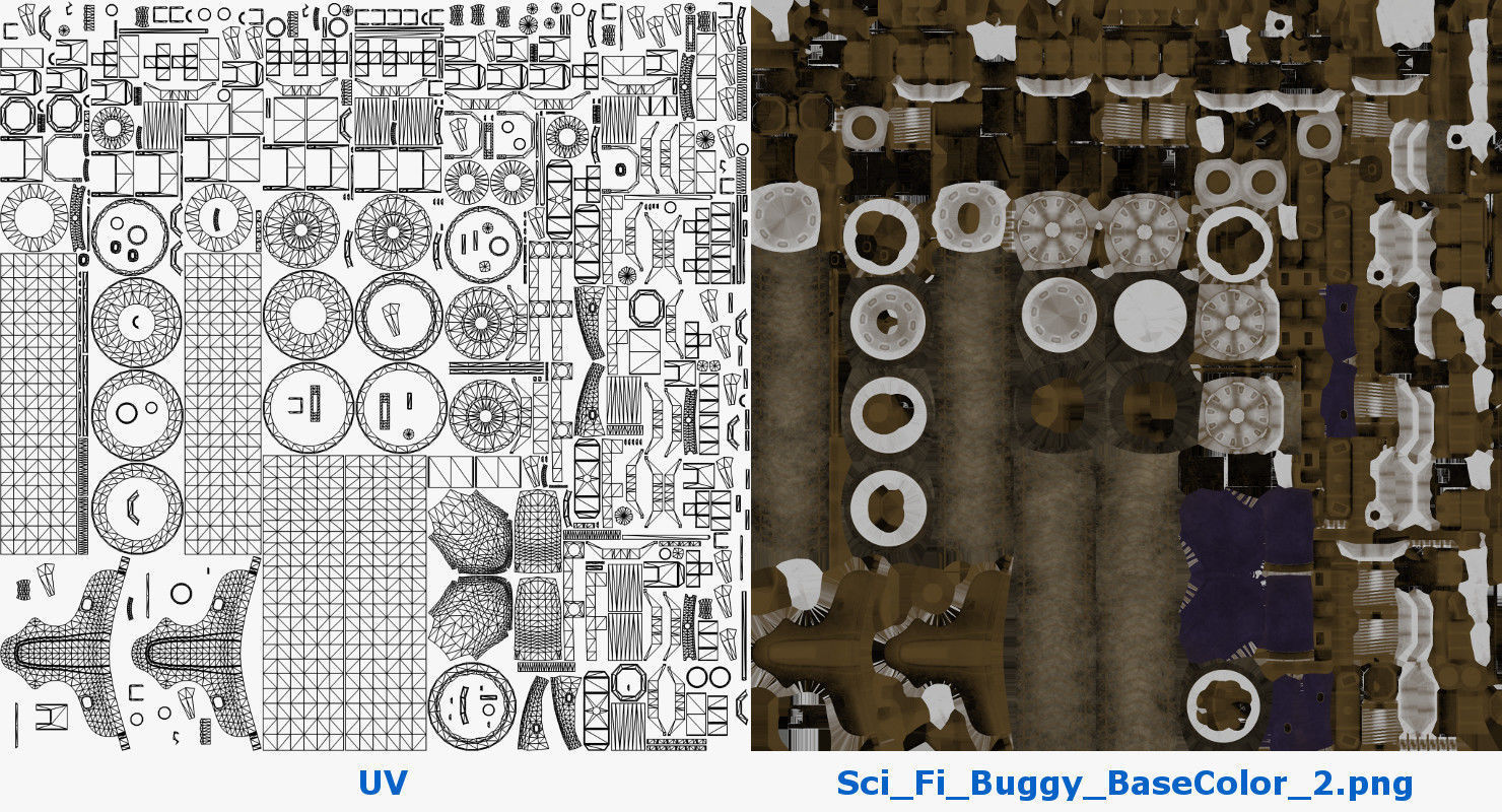 Sci Fi Buggy Low-poly 3D model_13