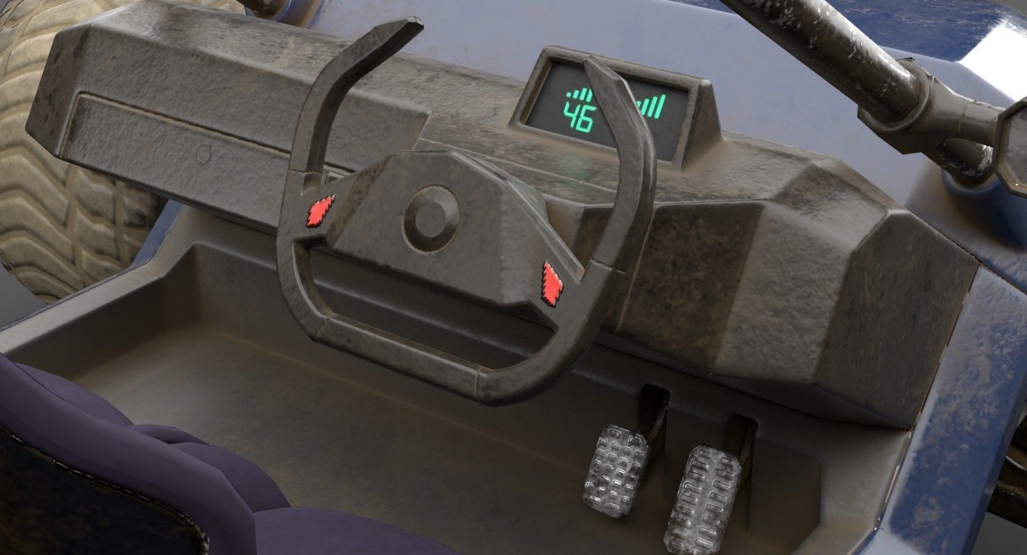 Sci Fi Buggy Low-poly 3D model_5