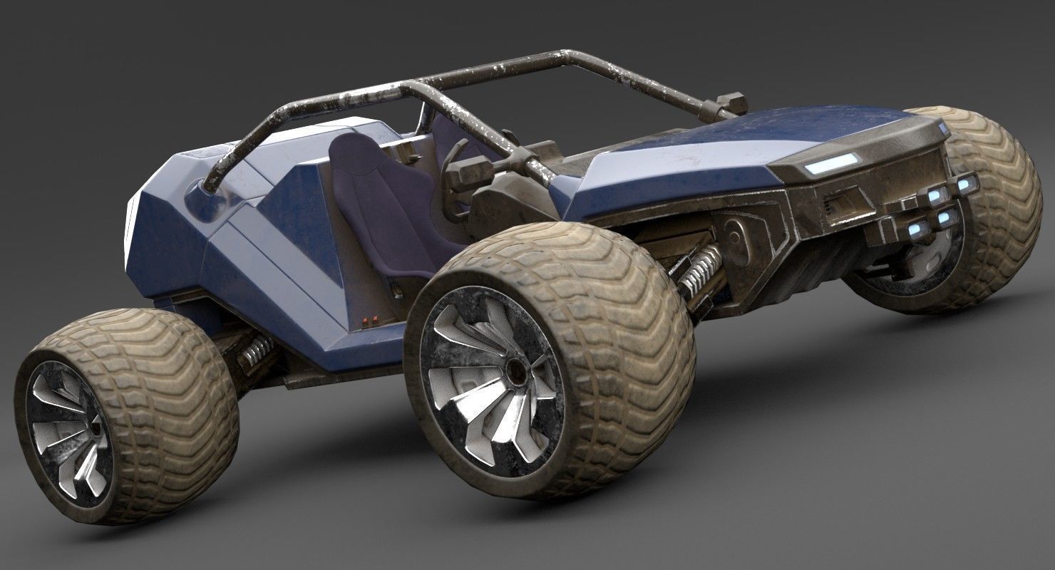 Sci Fi Buggy Low-poly 3D model_1