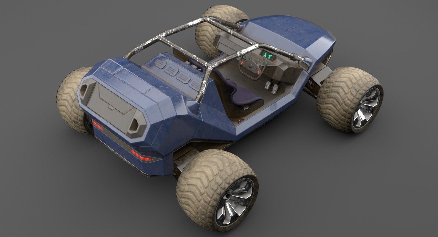 Sci Fi Buggy Low-poly 3D model_2