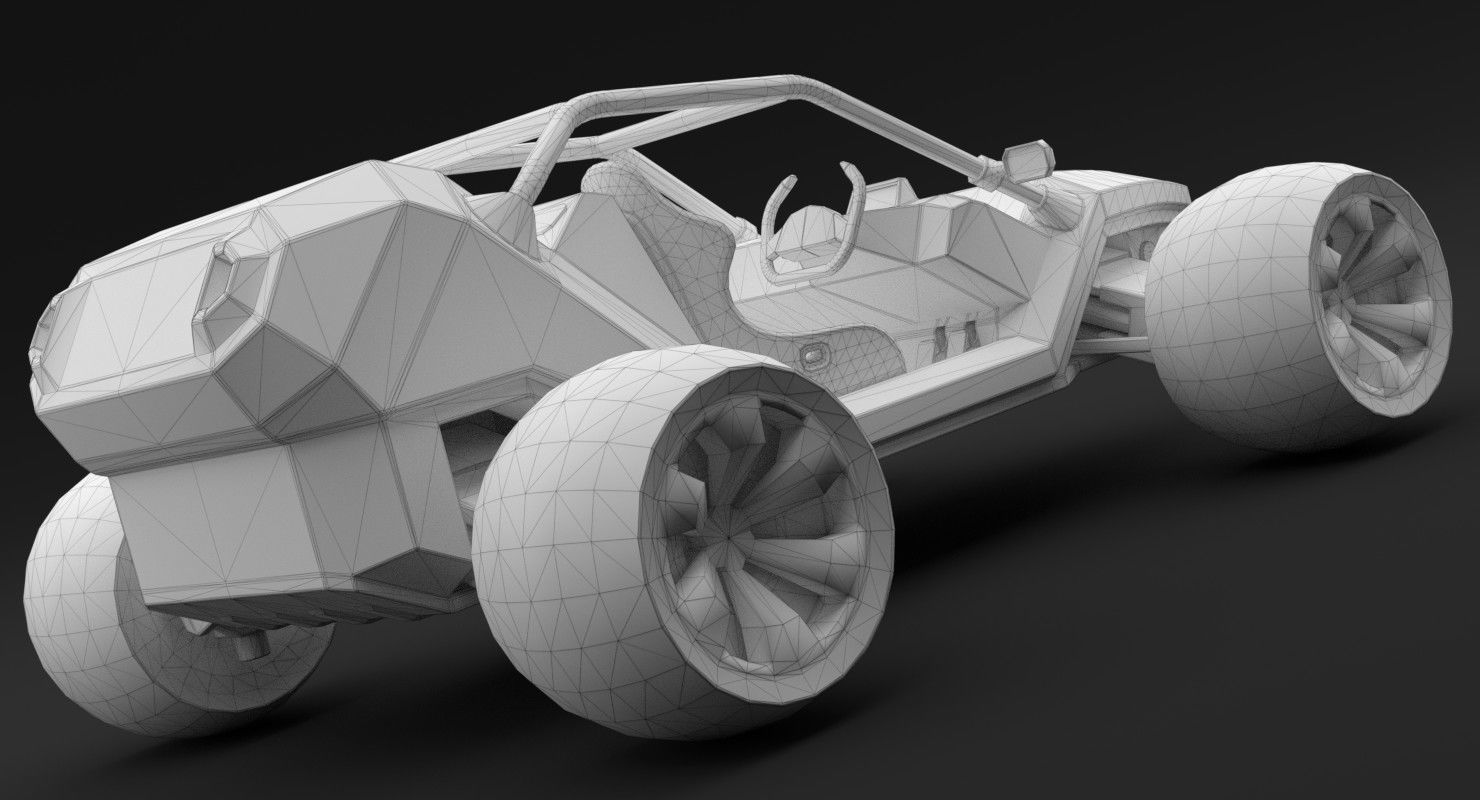 Sci Fi Buggy Low-poly 3D model_9