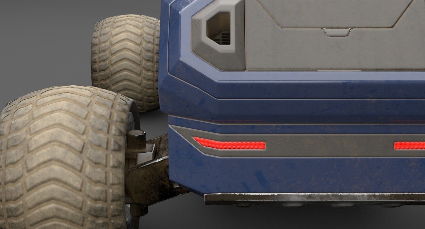 Sci Fi Buggy Low-poly 3D model_7