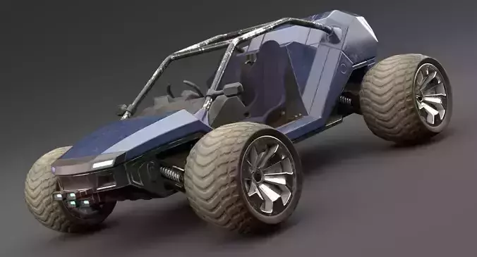 Sci Fi Buggy Low-poly 3D model