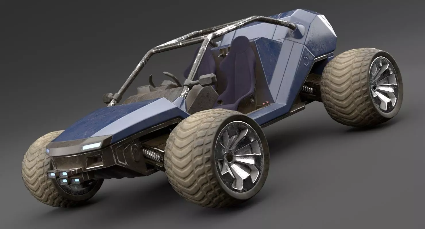 Sci Fi Buggy Low-poly 3D model_0