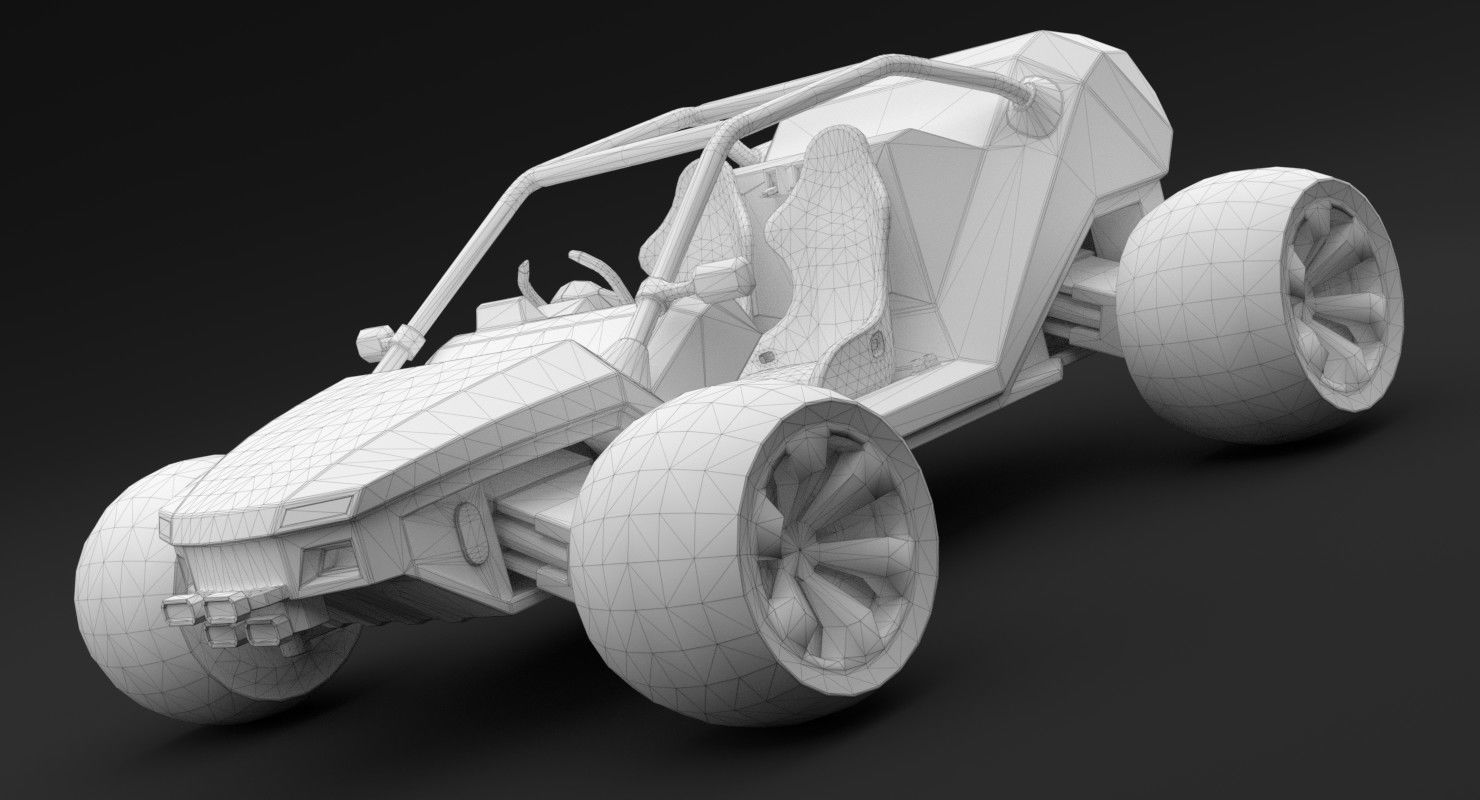 Sci Fi Buggy Low-poly 3D model_8