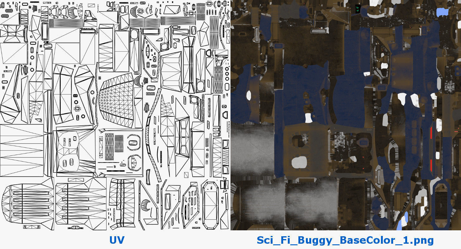 Sci Fi Buggy Low-poly 3D model_10