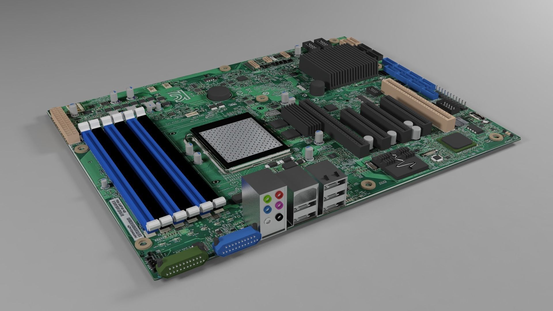 Motherboard - Computer  Free 3D model_1