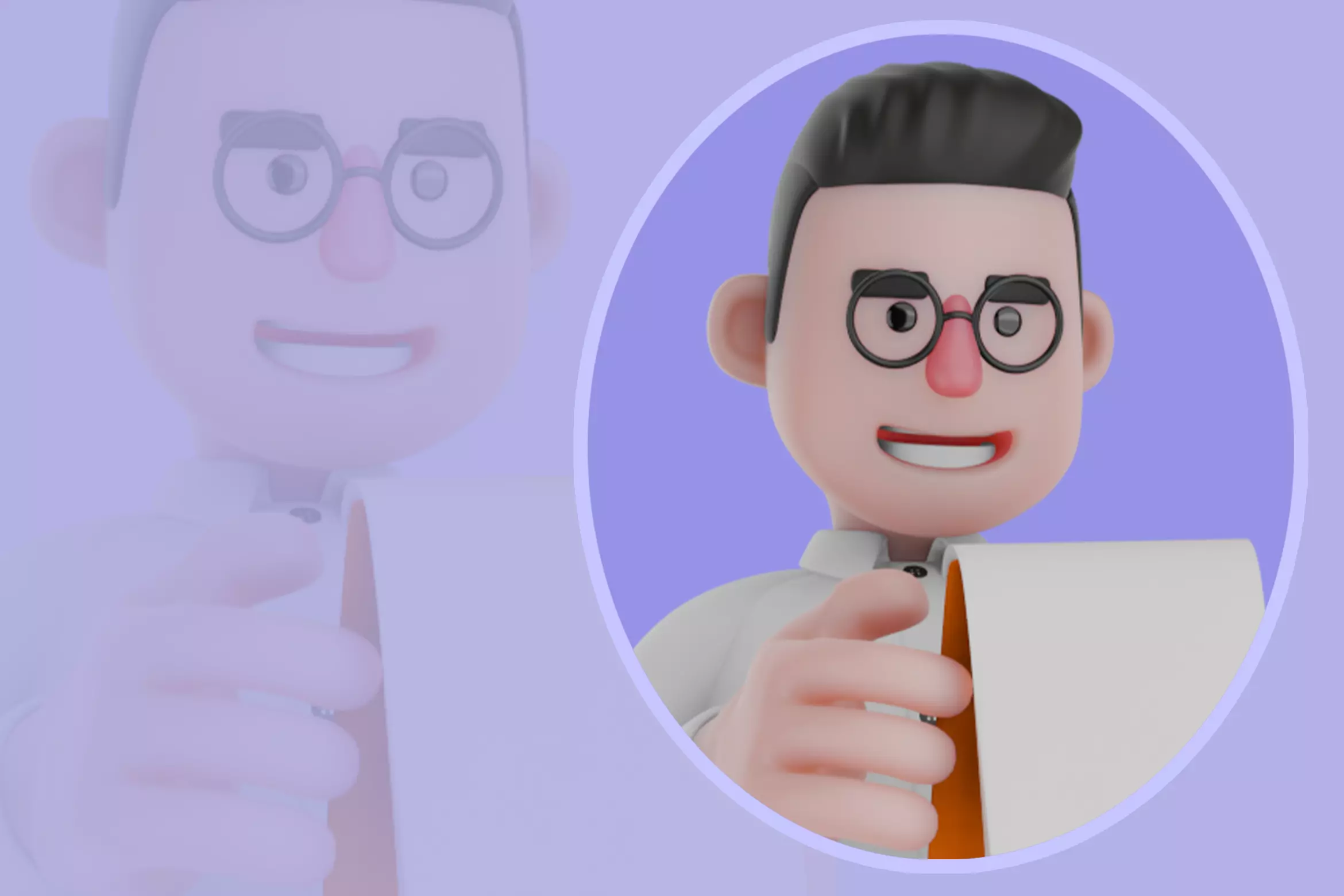 Stylized 3D Cartoon Counselor Sitting - Friendly Clipboard 3D model