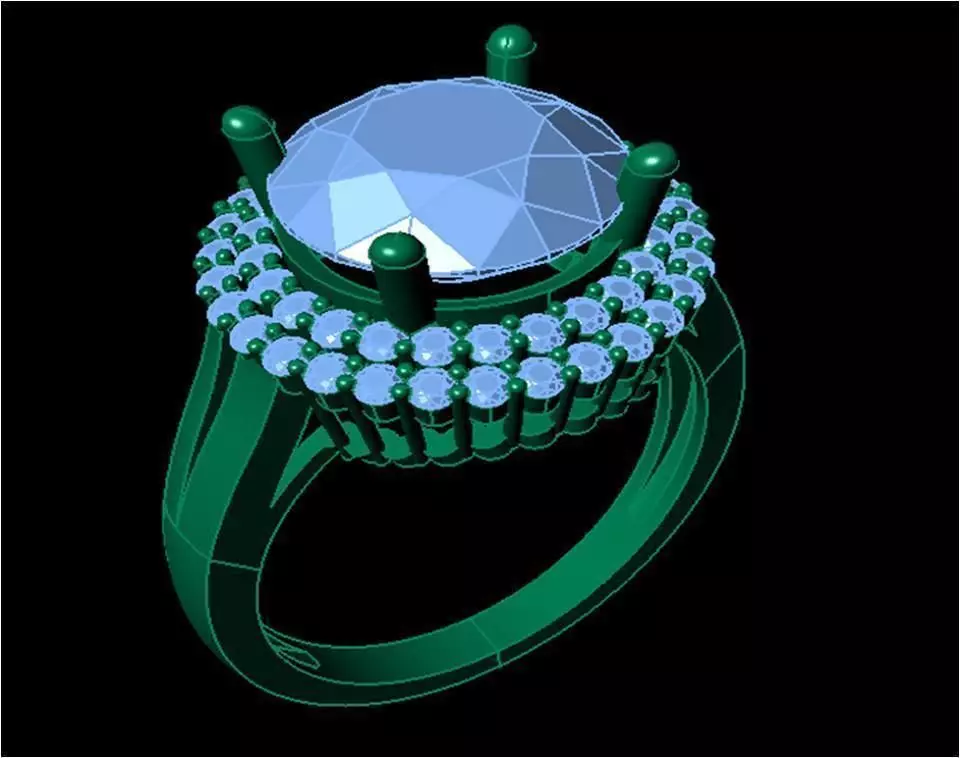 TJO 5 Diamond Ring 3D print model_0