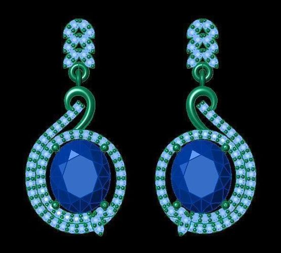 TJO 8 Diamond Earring 3D print model
