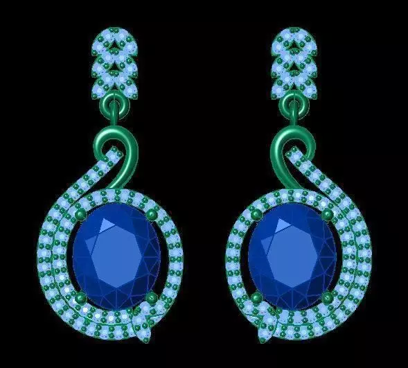 TJO 8 Diamond Earring 3D print model_0