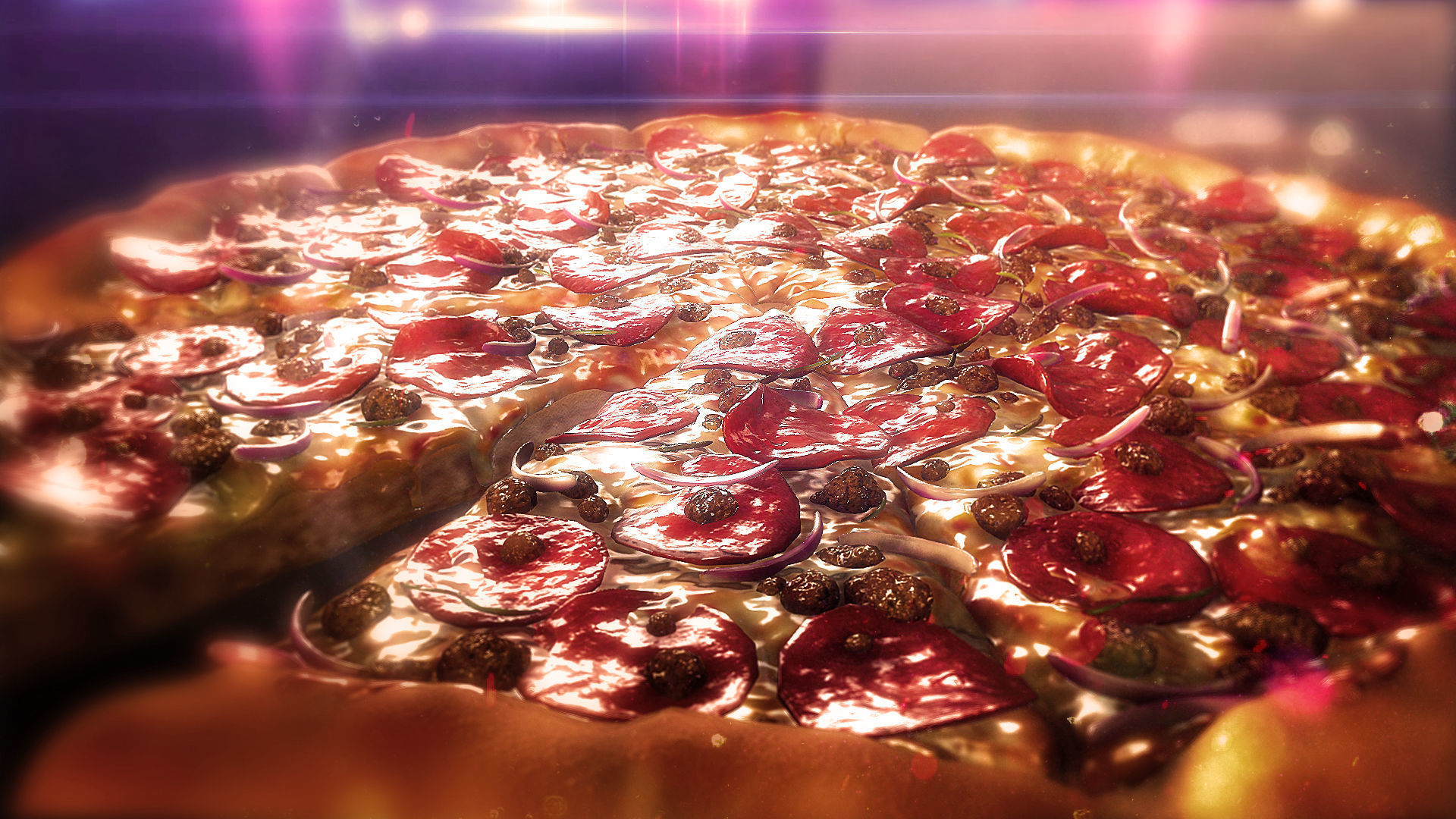 Pizza 3D Realistic slice of in shape of heart 3D print model_2