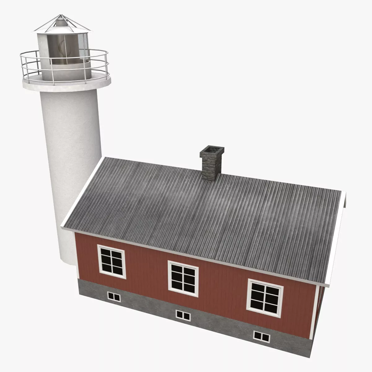 Lighthouse Haken --193-- Low-poly 3D model