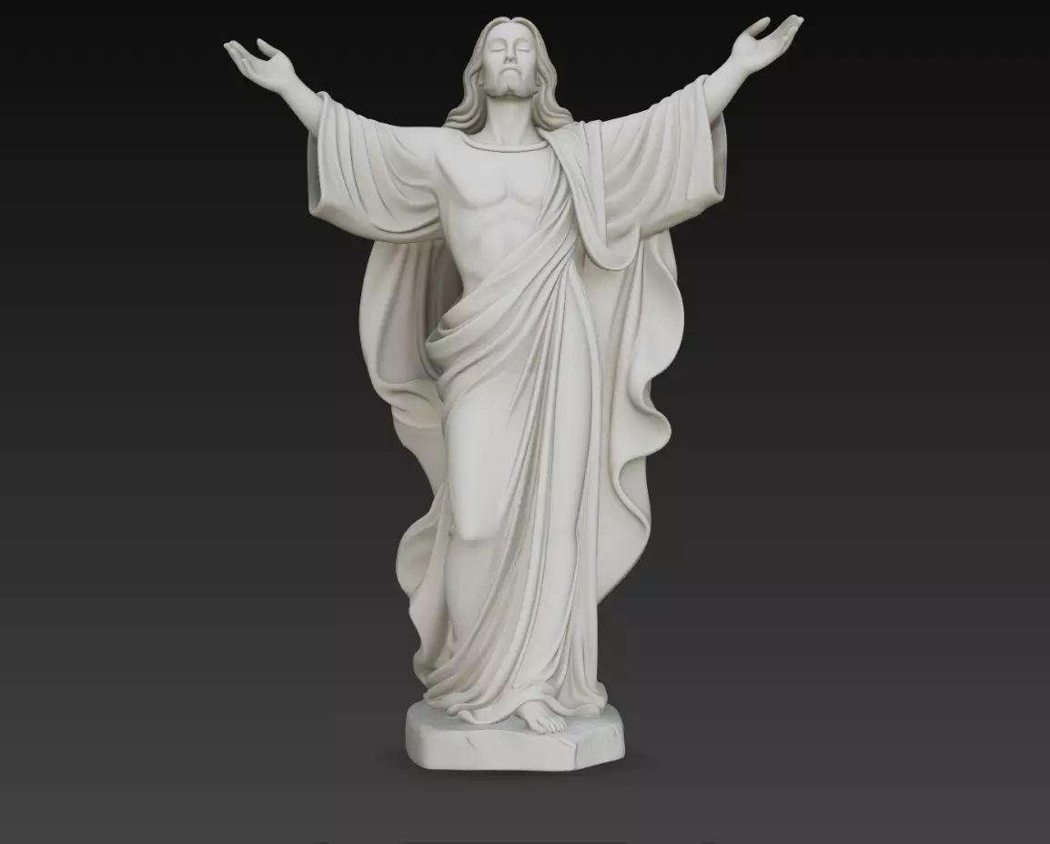 Resurrected Christ Statue Open Arms Classical Sculpture 3D print model