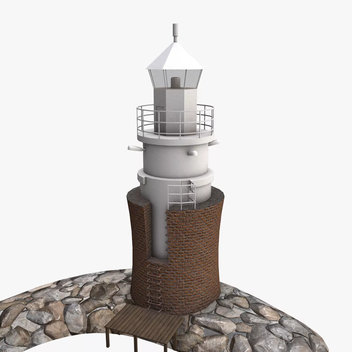 Lighthouse Malmo Vagbrytarbank --196-- Low-poly 3D model