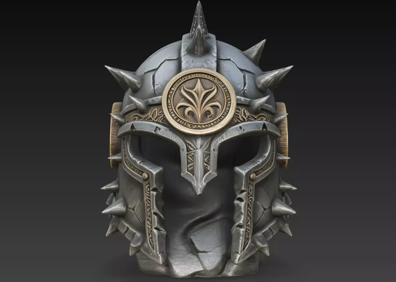 Spiked Gladiator Helmet Bust Ancient Warrior Armor 3D Model 3D print model