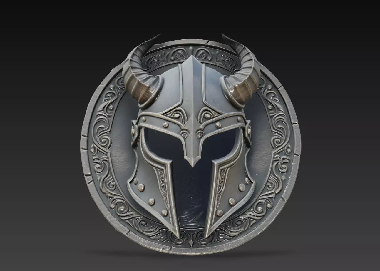 Horned Spartan Helmet Relief Warrior Armor Wall Decor 3D 3D print model