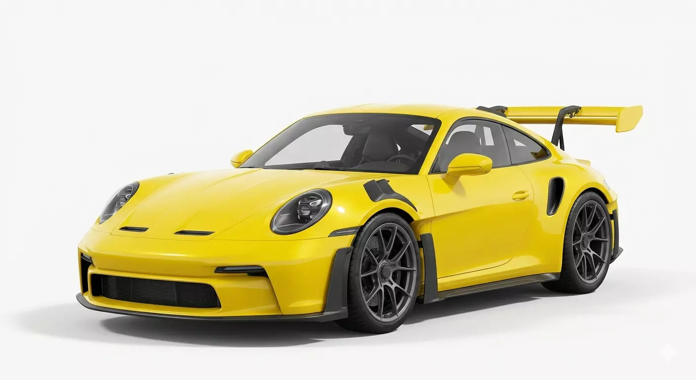 High Performance Yellow Sports Coupe 3D model