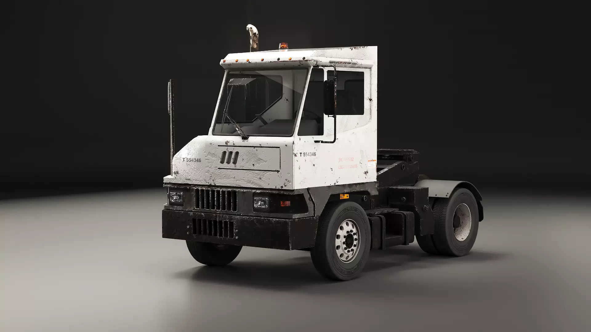 Aged Industrial Terminal Tractor Yard Truck PBR Low-poly 3D model