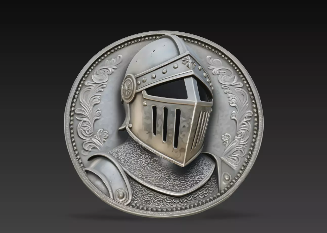 Medieval Knight Helmet Relief Armor Bust Wall Decor 3D Model 3D print model