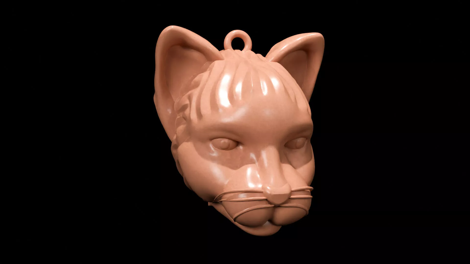 Cat Face Pendant 35mm 3D 3D print model