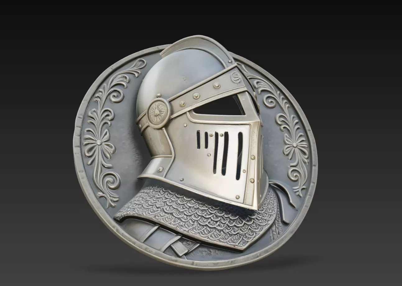 Classic Knight Helmet Relief Medieval Armor Wall Decor 3D Model 3D print model
