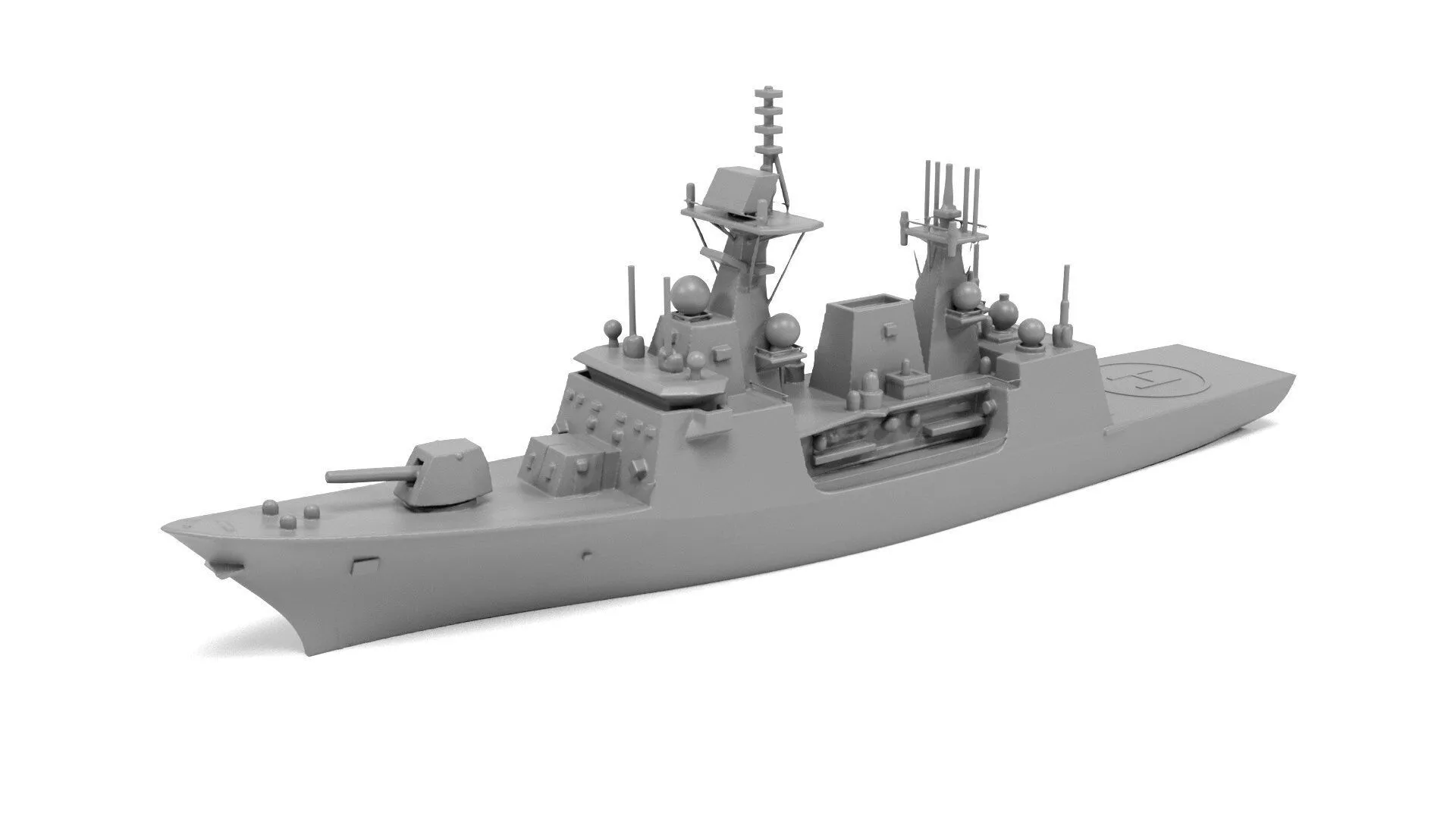 Military frigate 3D print model