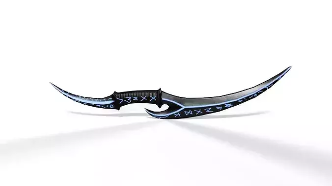 Sci-Fi Curved Dual Blade Dagger