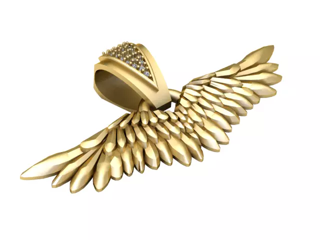 Majestic Soaring Angel Wings Pendant 3D print model