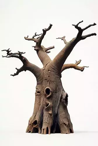 Baobab Dead Tree Sculpture 3D Model
