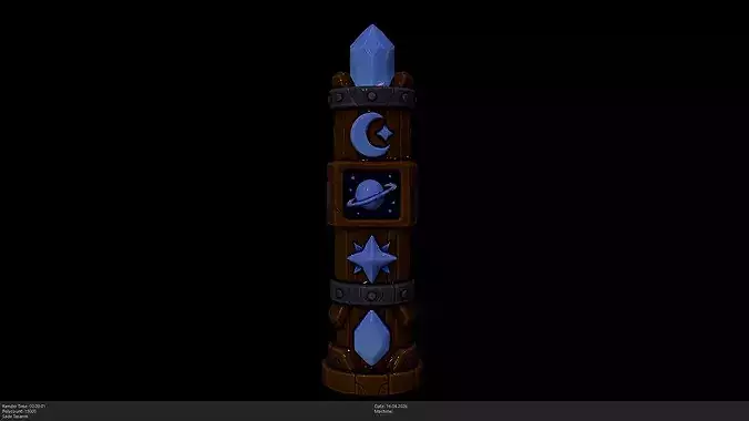 Stylized Cosmic Totem Game Ready - AI