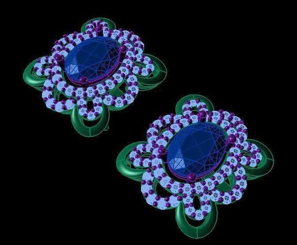 TJO 9 Diamond Earring 3D print model