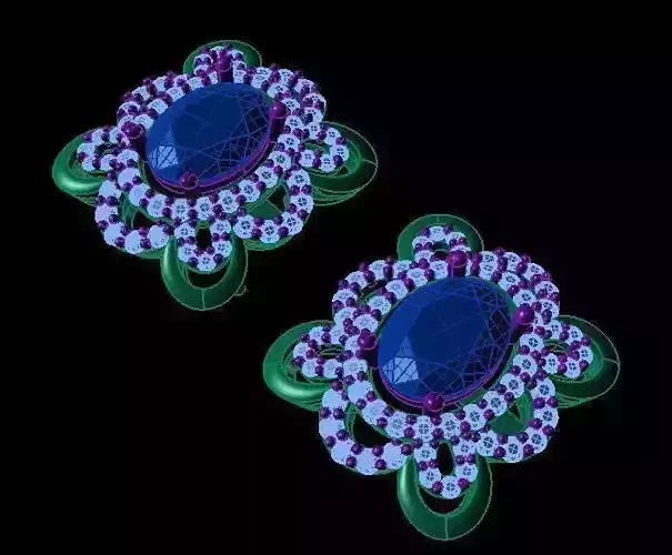 TJO 9 Diamond Earring 3D print model