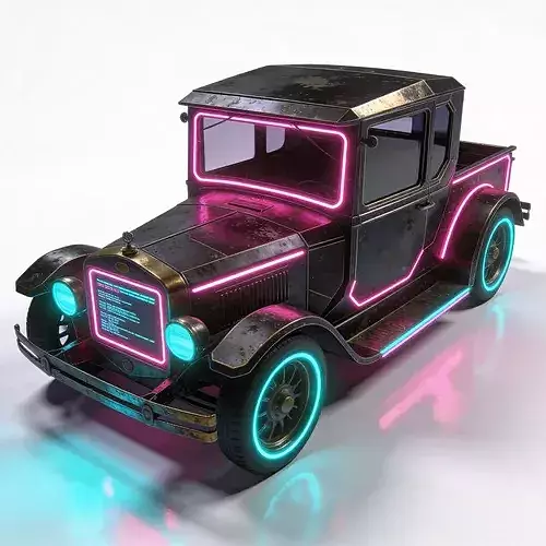 20th Century Cyberpunk Brass Era Car 3D Model