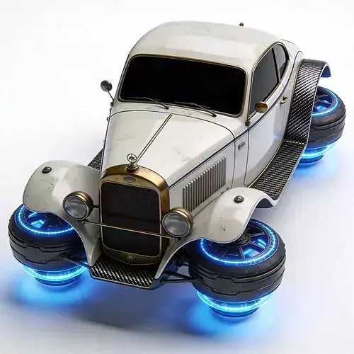 Sci-Fi Hover Brass Era Car 3D Model