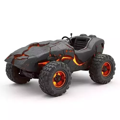 Volcanic Magma Brass Era Runabout 3D Model