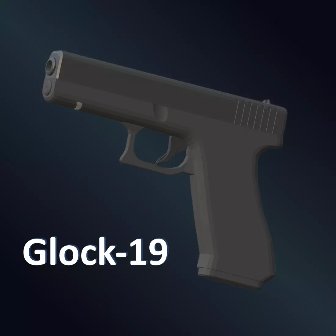 Glock-19 - 9mm Low-poly 3D model
