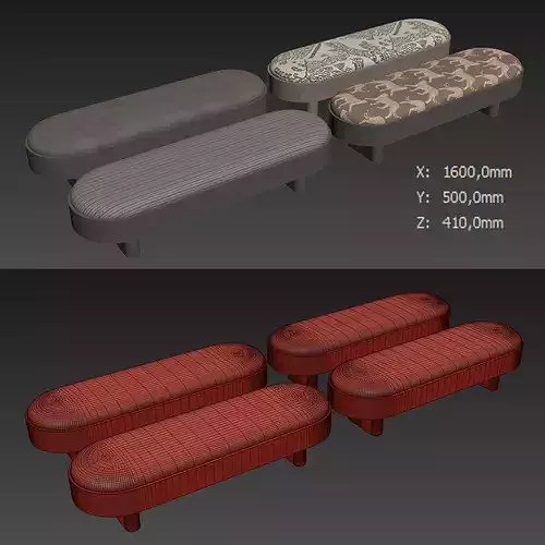 Delano Bench By ReDeco 3D model 7