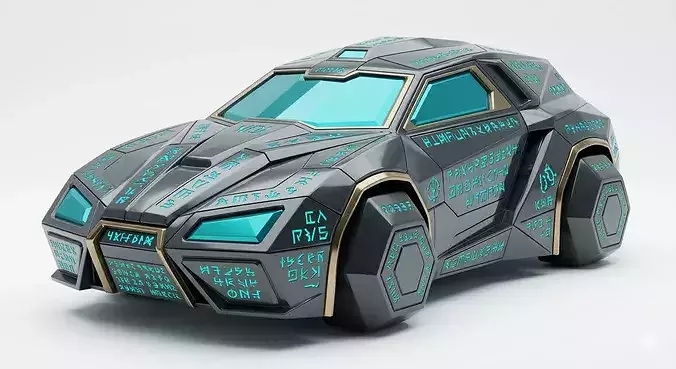 Alien Monolith Sports Coupe 3D Model