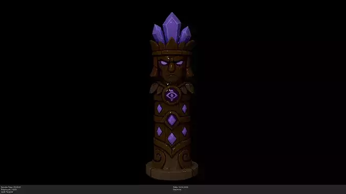 Stylized Dark Shaman Totem Game Ready - AI
