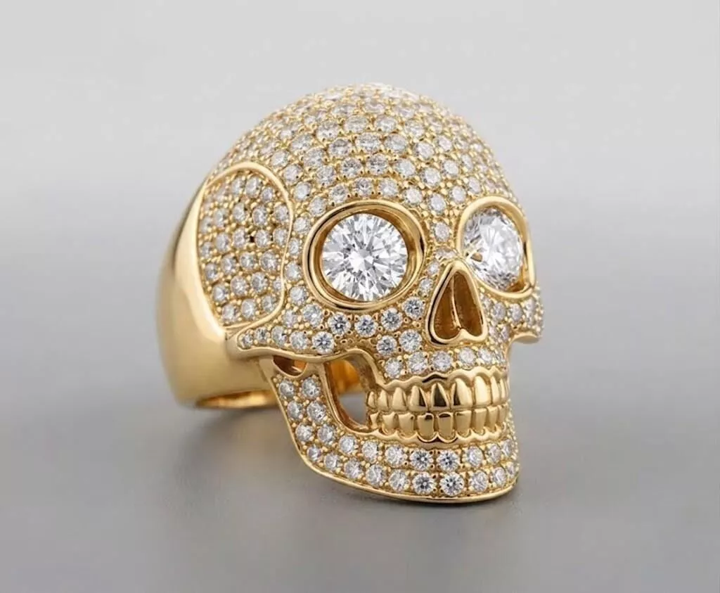 skull dimound ring 3D print model