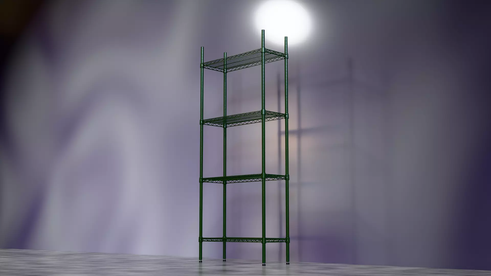 Wire Shelves - 30 inches X 12 inches X 72 inches in green epoxy Low-poly 3D model