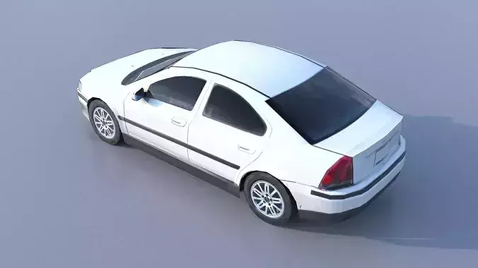 sedan parking lot car ULP model PBR Low-poly 3D model 2