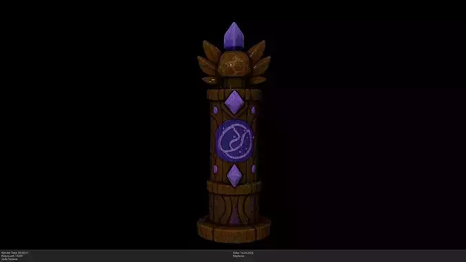 Stylized Void Crystal Skull Totem Game Ready - AI