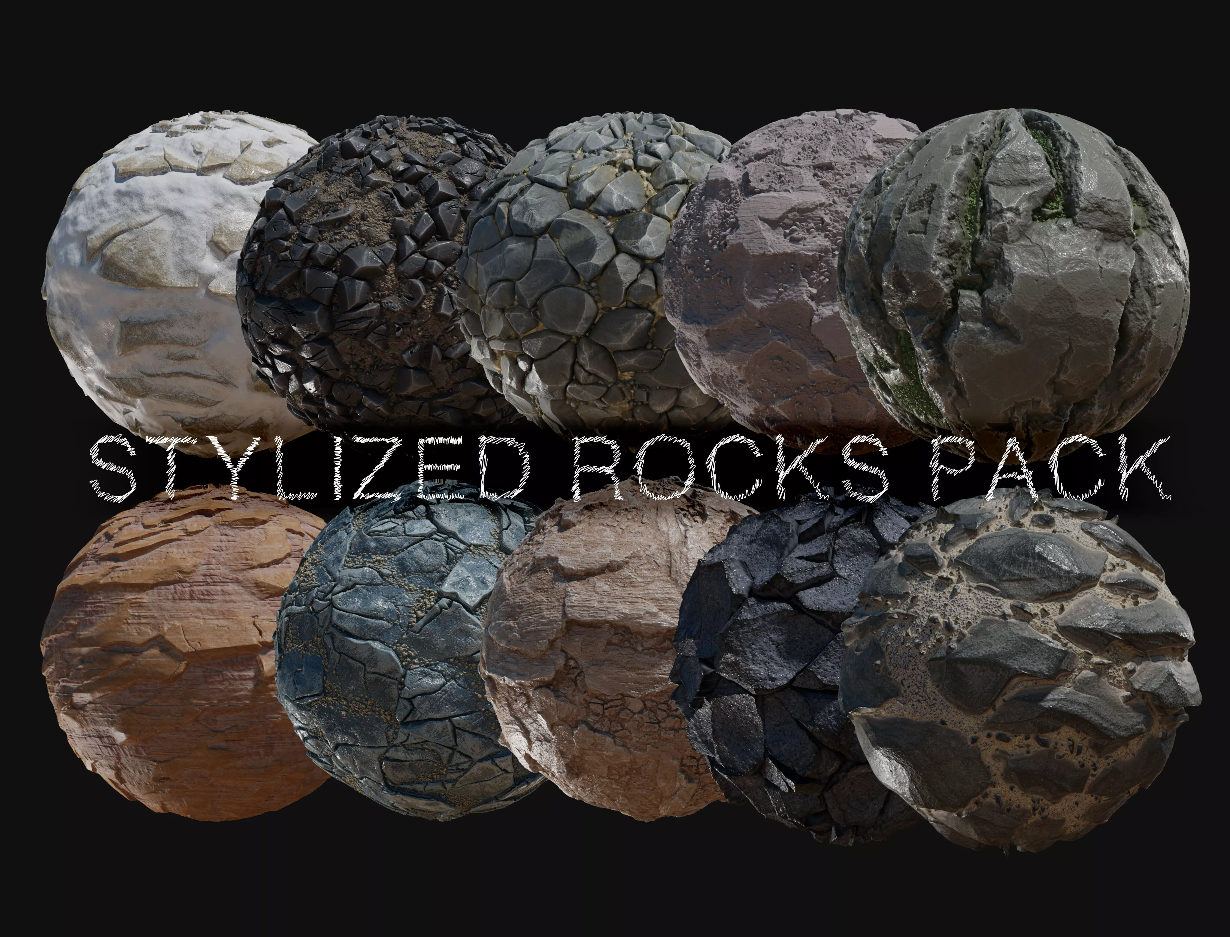 Stylized rocks Pack Procedural Texture