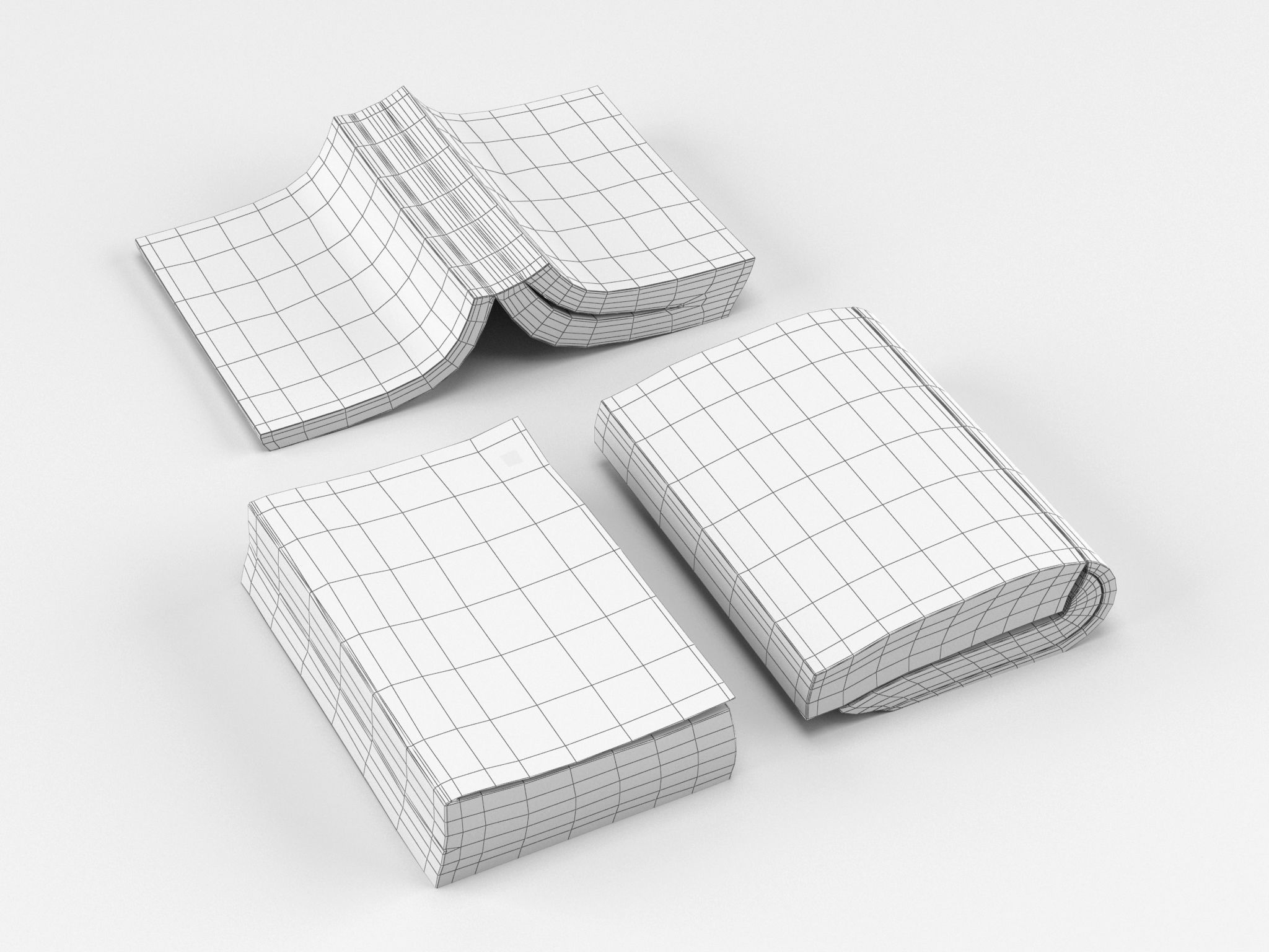 Open Book Set 3D model_1
