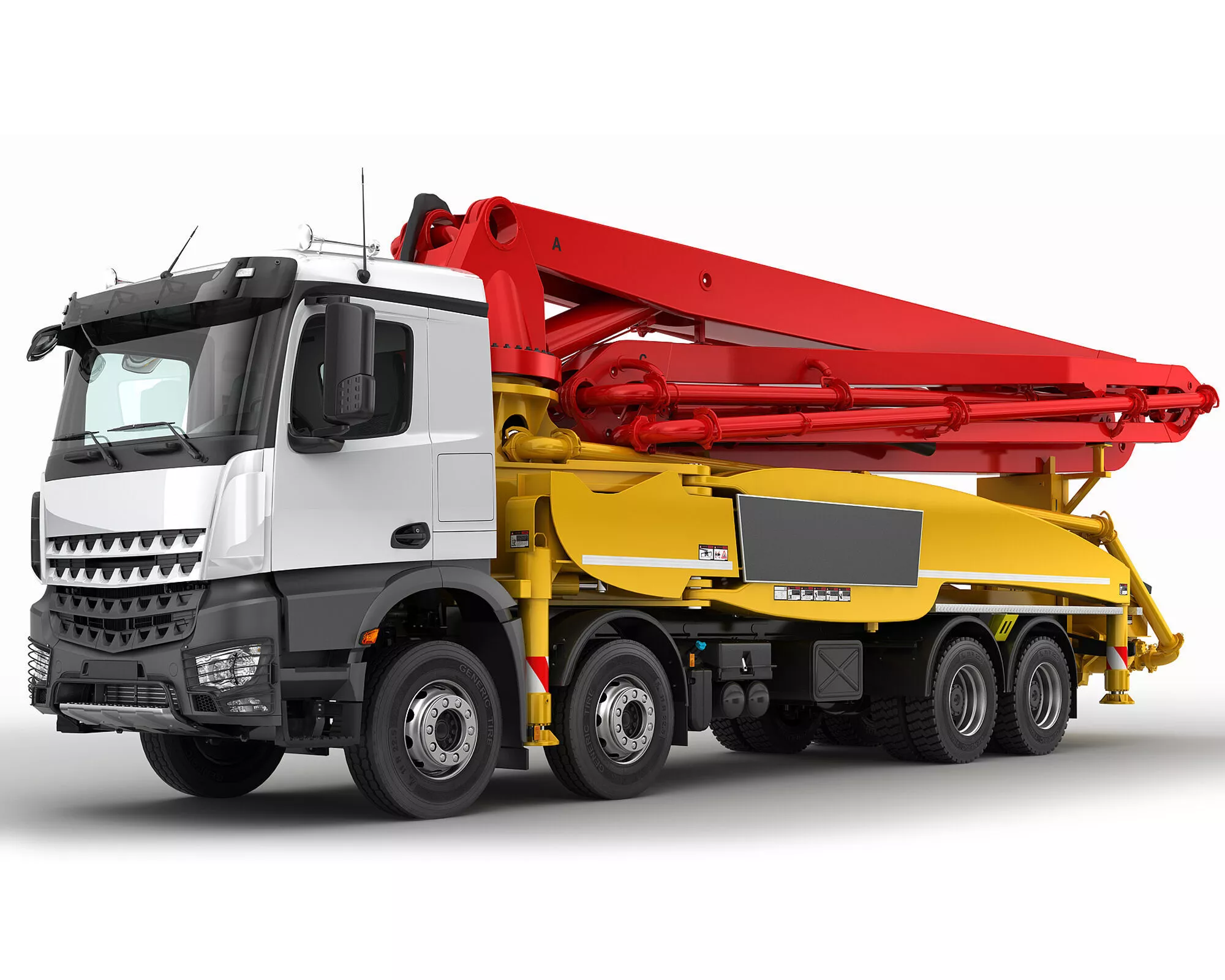 Concrete Pump 8X4 Rigged 3D model